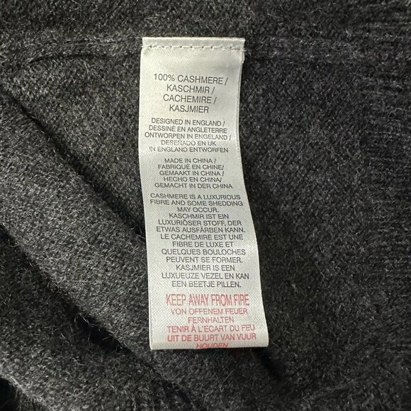 NEW Brodie Fine Cashmere Charcoal Gray Love Rainbow Foil Pullover Sweater Size M - Picture 3 of 7